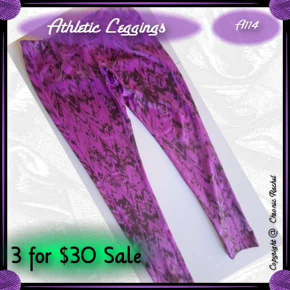Zella Pants - Purple Zigzag Active Leggings